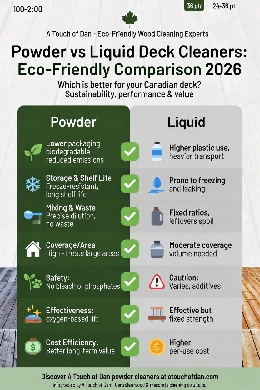 A Touch of Dan Powder vs Liquid Deck Cleaners: Eco-Friendly Comparison Guide 2026