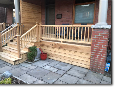 clean cedar front porch