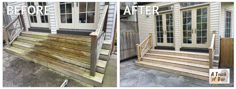 Cleaning off heavy algae from pressure treated wood